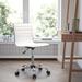 Orren Ellis Thomaston Low Back Designer Armless Ribbed Swivel Task Office Chair Upholstered/Metal in Blue/White | 36 H x 18 W x 18 D in | Wayfair