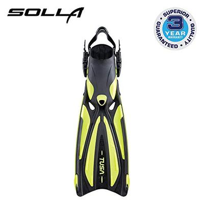 TUSA SF-22 Solla Open Heel Scuba Diving Fins, L-XL, Flash Yellow