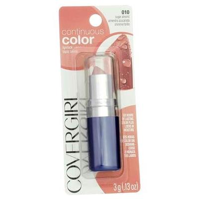 CoverGirl Continuous Color Lipstick, Sugar Almond [010], 0.13 oz (Pack of 3)