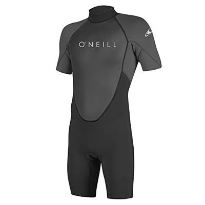O'Neill Men's Reactor-2 2mm Back Zip Short Sleeve Spring Wetsuit, Black/Graphite, Small