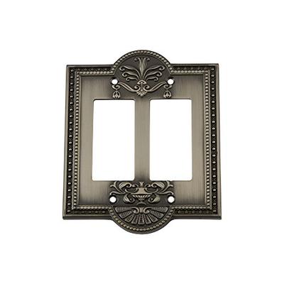 Nostalgic Warehouse 719786 Meadows Switch Plate with Double Rocker Antique Pewter