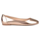 Brinley Co. Womens Comfort Sole Faux Leather Round Toe Flats Rose Gold, 7.5 Regular US screenshot. Shoes directory of Clothing & Accessories.