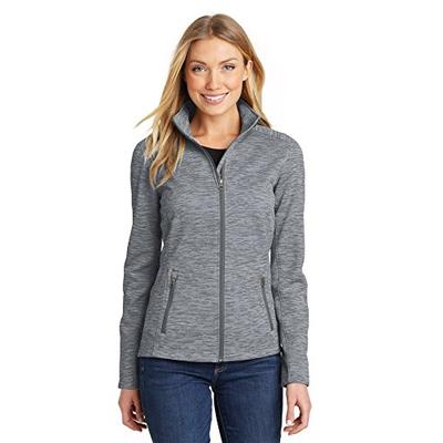 Port Authority Women's Digi Stripe Fleece Jacket L231 Grey Medium