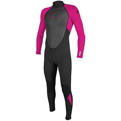O'Neill Youth Reactor-2 3/2mm Back Zip Full Wetsuit, Black/Berry, 8